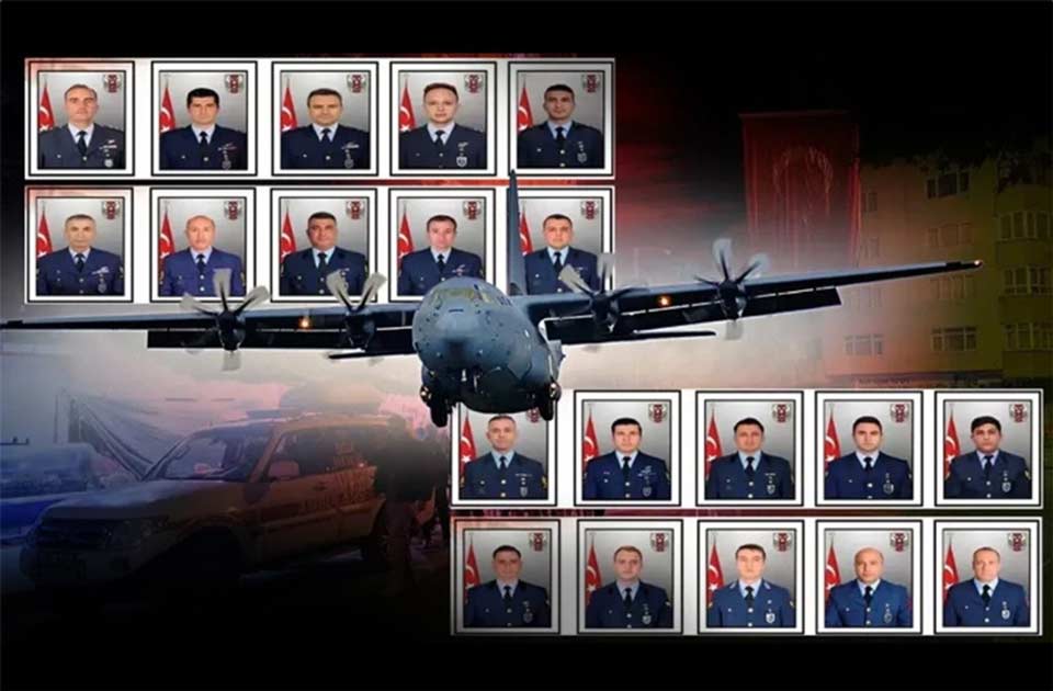 თურქეთის თავდაცვის ძალების თვითმფრინავის კატასტროფისას დაღუპულთა ცხედრებს სამშობლოში გადაასვენებენ