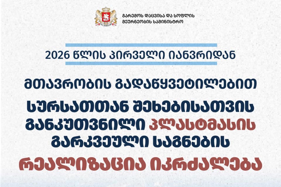 მთავრობის გადაწყვეტილებით, 2026 წლის პირველი იანვრიდან სურსათთან შეხებისთვის განკუთვნილი პლასტმასის გარკვეული საგნების რეალიზაცია იკრძალება