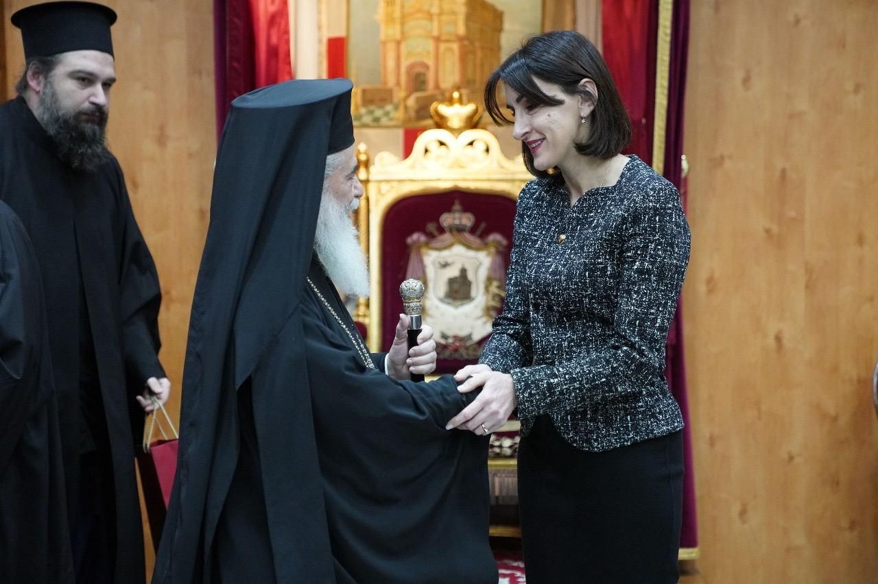 მაკა ბოჭორიშვილი იერუსალიმის პატრიარქს თეოფილე III-ს შეხვდა
