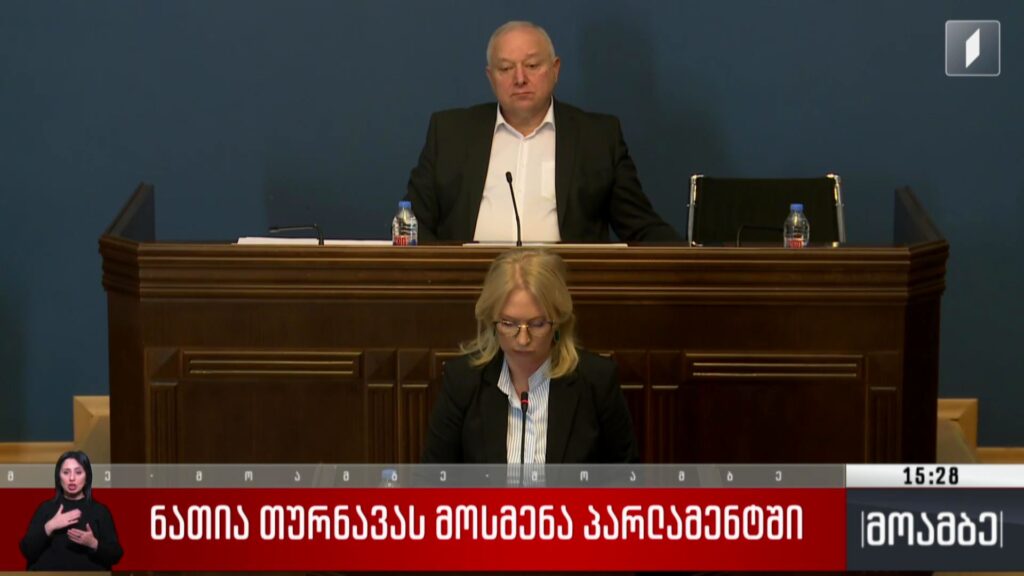 ნათია თურნავას მოსმენა პარლამენტში