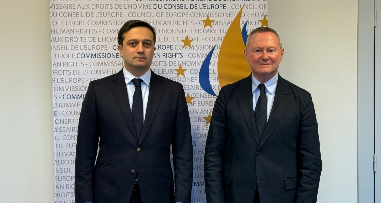 სახალხო დამცველი ლევან იოსელიანი სტრასბურგში ევროპის საბჭოს ადამიანის უფლებათა კომისარს, მაიკლ ო'ფლაერტის შეხვდა