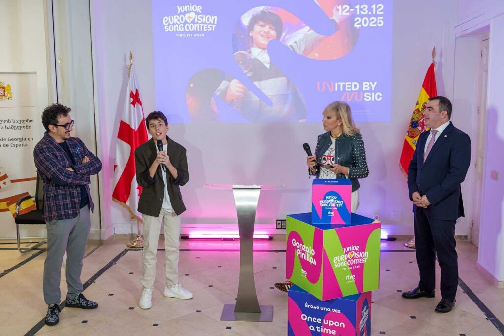 ესპანეთში საქართველოს საელჩომ, ესპანეთის საზოგადოებრივ მაუწყებელ RTVE-სთან თანამშრომლობით, Eurovisión Junior 2025-ის ესპანელ მონაწილე გონსალო პინილოსთან საზეიმო შეხვედრა გამართა