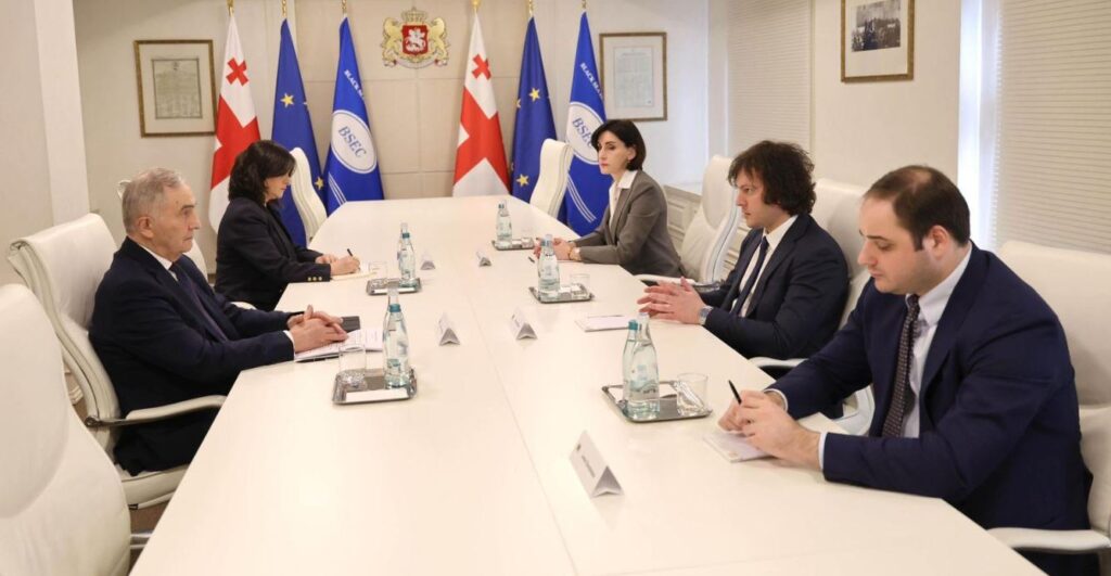 ირაკლი კობახიძე შავი ზღვის ეკონომიკური თანამშრომლობის ორგანიზაციის გენერალურ მდივანს, ლაზარ კომანესკუს შეხვდა