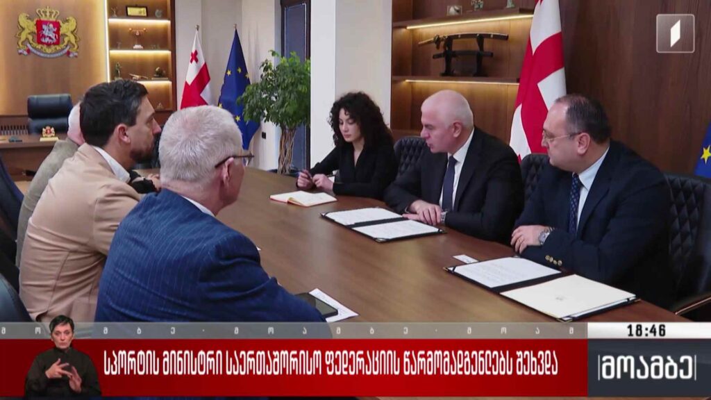 სპორტის მინისტრის შეხვედრა საერთაშორისო ფედერაციის წარმომადგენლებთან 