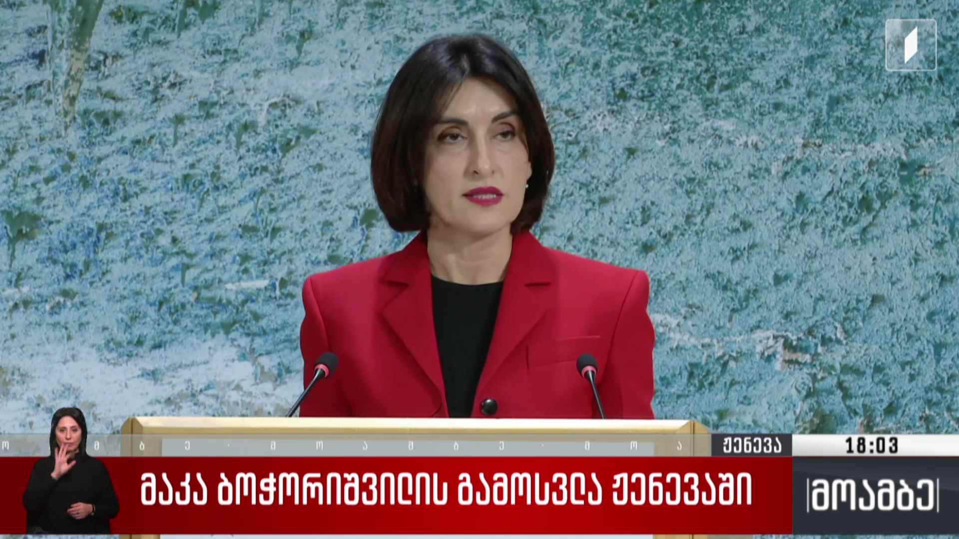 მაკა ბოჭორიშვილის გამოსვლა ჟენევაში