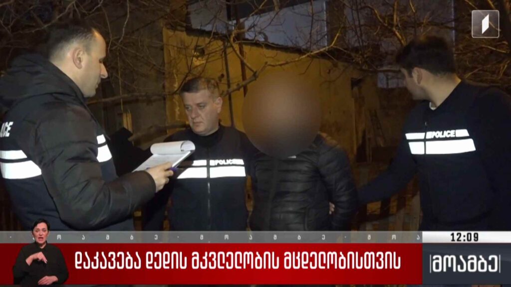 დაკავება დედის მკვლელობის მცდელობისთვის