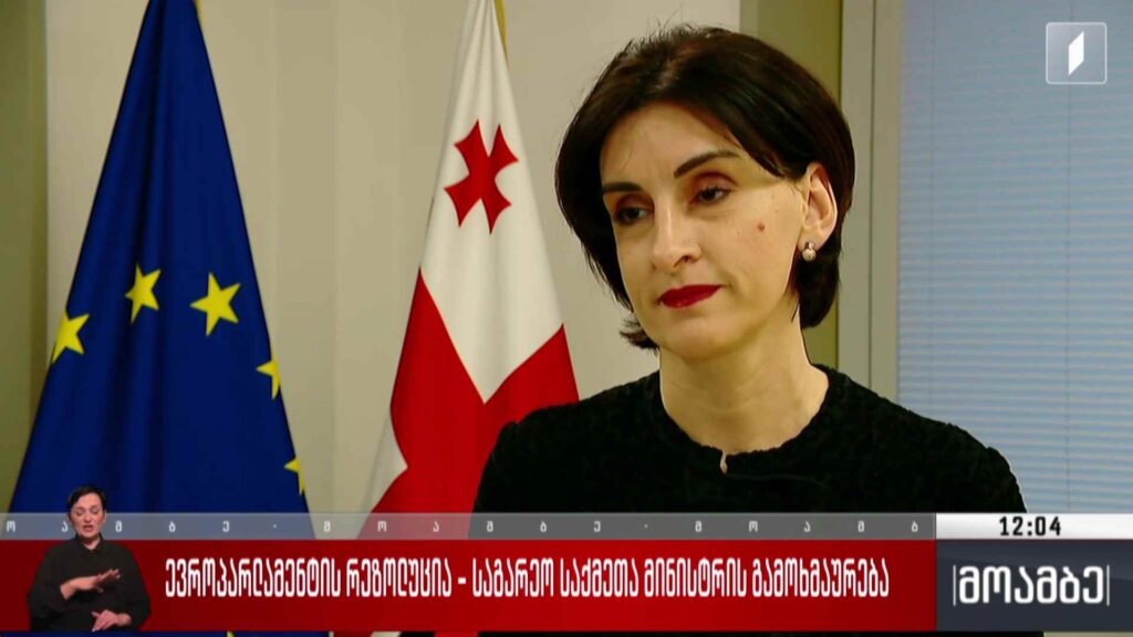 ევროპარლამენტის რეზოლუცია – საგარეო საქმეთა მინისტრის გამოხმაურება