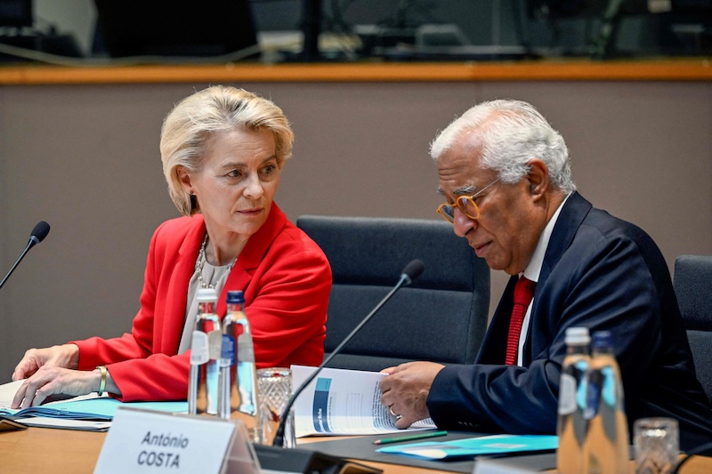 LKS 20250721 LKS 20250714 European Commission President Ursula von der Leyen (L) and European Council President Antonio Costa attend a meeting with Armenia’s Prime Minister in Brussels on July 14, 2025. LEHTIKUVA / AFP, AFP / LEHTIKUVA / NICOLAS TUCAT