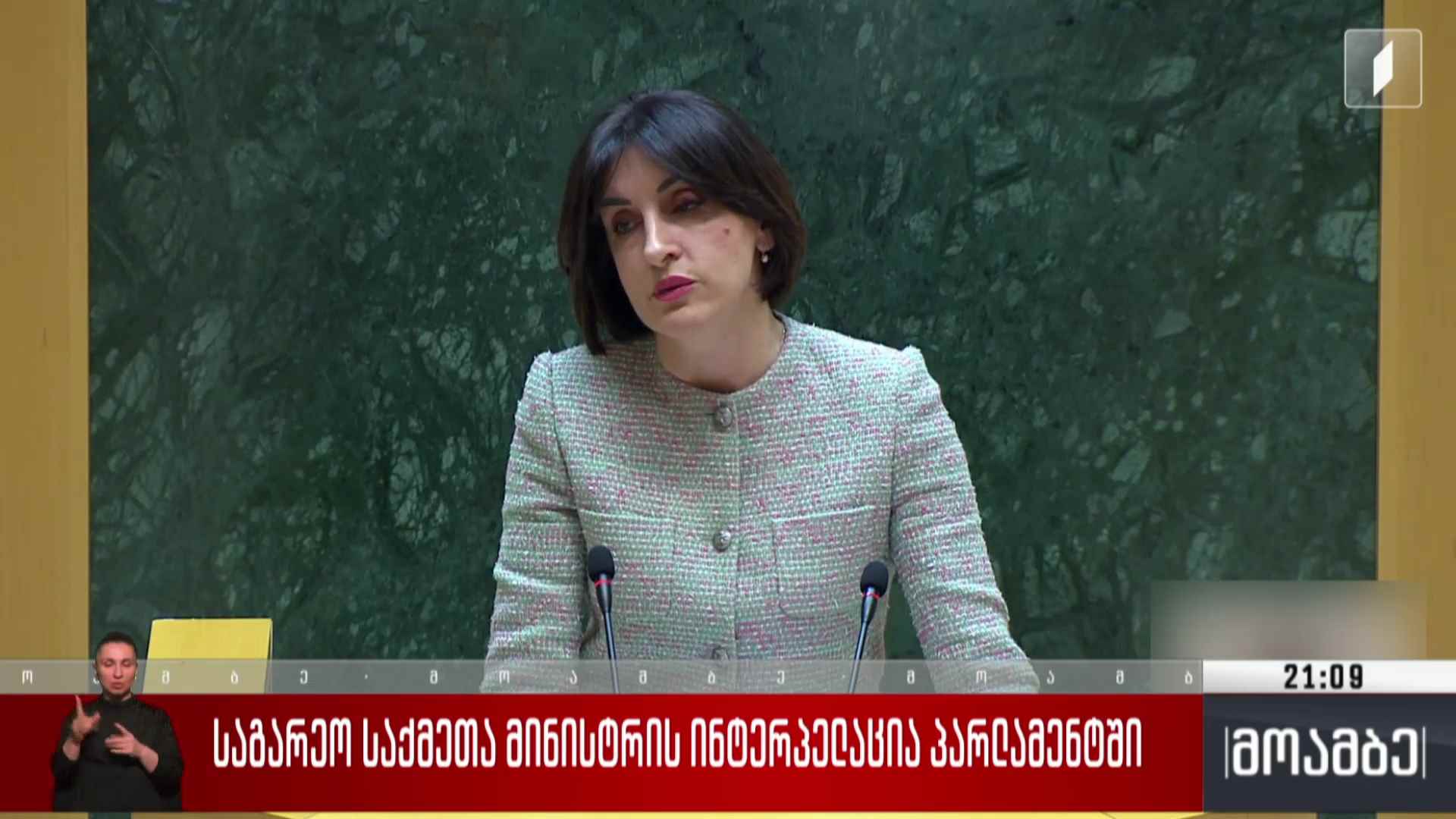 საგარეო საქმეთა მინისტრის ინტერპელაცია პარლამენტში 