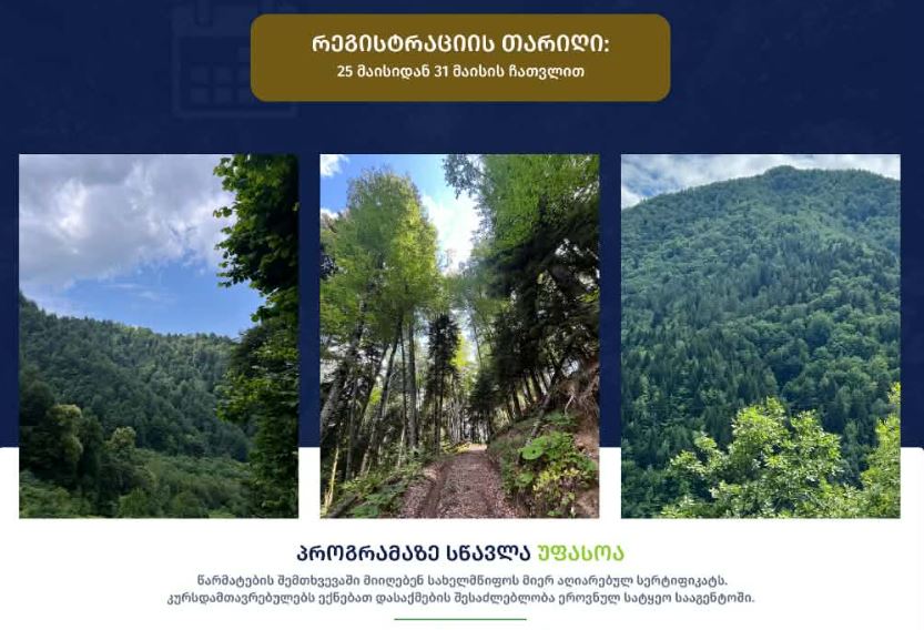 პროფესიული გადამზადების პროგრამაზე „ტყის ინვენტარიზაცია და ტაქსაცია“ რეგისტრაცია იწყება