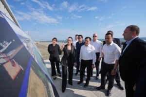 მარიამ ქვრივიშვილმა უზბეკ მინისტრებს ანაკლიის ღრმაწყლოვანი პორტის სამშენებლო სამუშაოები დაათვალიერებინა