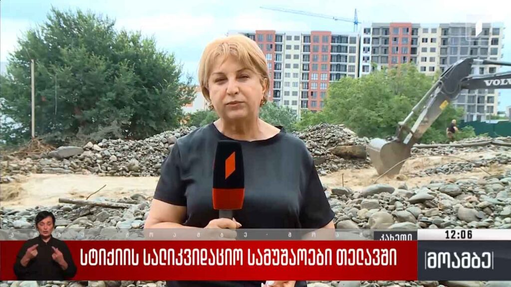 სტიქიის სალიკვიდაციო სამუშაოები თელავში