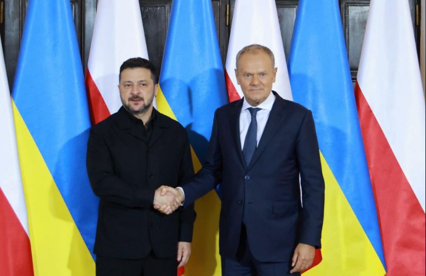 ვოლოდიმირ ზელენსკი პოლონეთში ჩავიდა, სადაც დონალდ ტუსკს შეხვდა