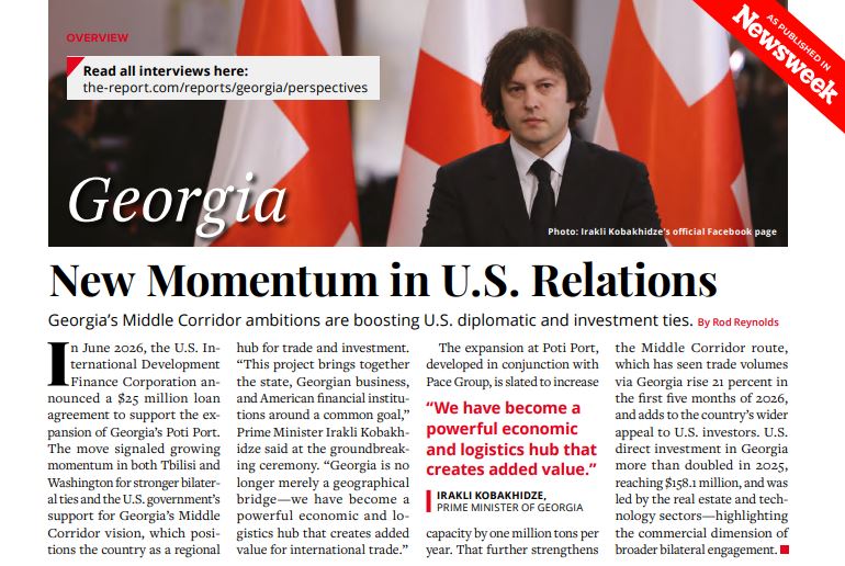 Newsweek – „ახალი იმპულსი აშშ-თან ურთიერთობებში, საქართველოს ამბიციები „შუა დერეფნის“ მიმართულებით აშშ-თან დიპლომატიური და საინვესტიციო კავშირების გაღრმავებას უწყობს ხელს“