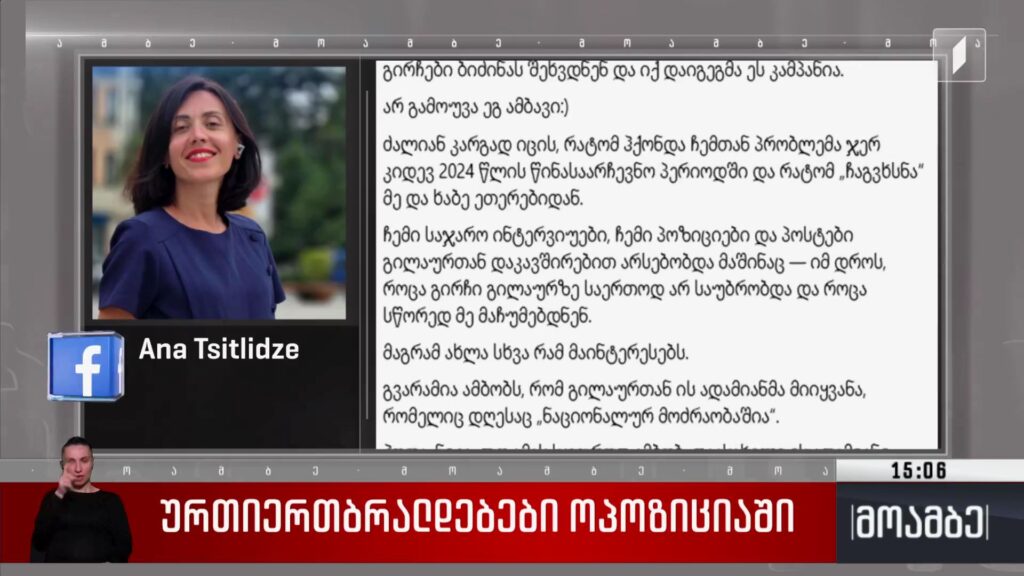 ურთიერთბრალდებები ოპოზიციაში