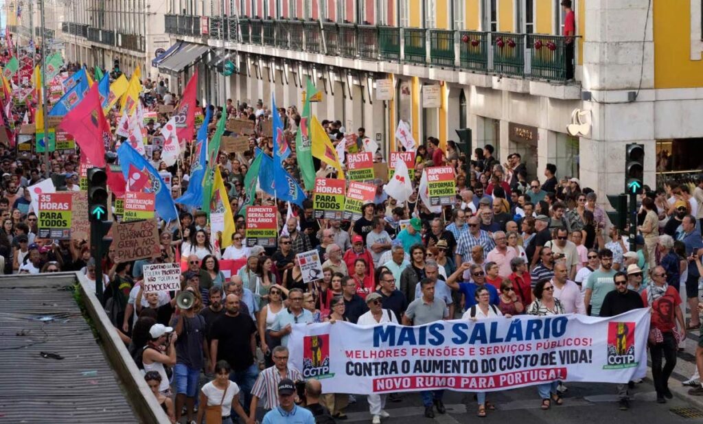 ლისაბონში გაძვირებული საცხოვრებელი ხარჯების წინააღმდეგ საპროტესტო აქცია გაიმართა