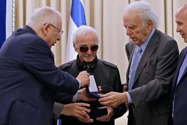 Իսրայելի նախագահի նստավայրում Ազնավուրին հեղինակավոր պարգև է շնորհվել