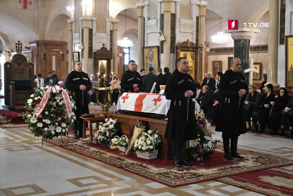 Public funeral of Jansug Charkviani is ongoing at Holy Trinity Cathedral