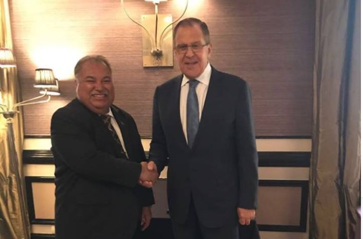 До поездки в оккупированную Абхазию, президент Науру встретился с министром иностранных дел России
