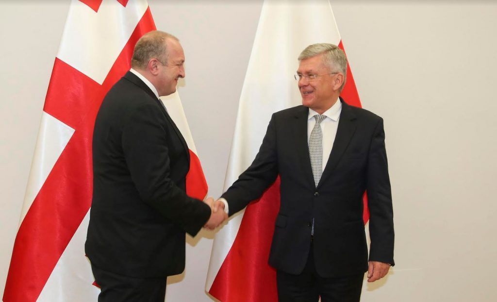 Gürcüstan prezidenti Polşa Senatının marşalı ilə görüşdü
