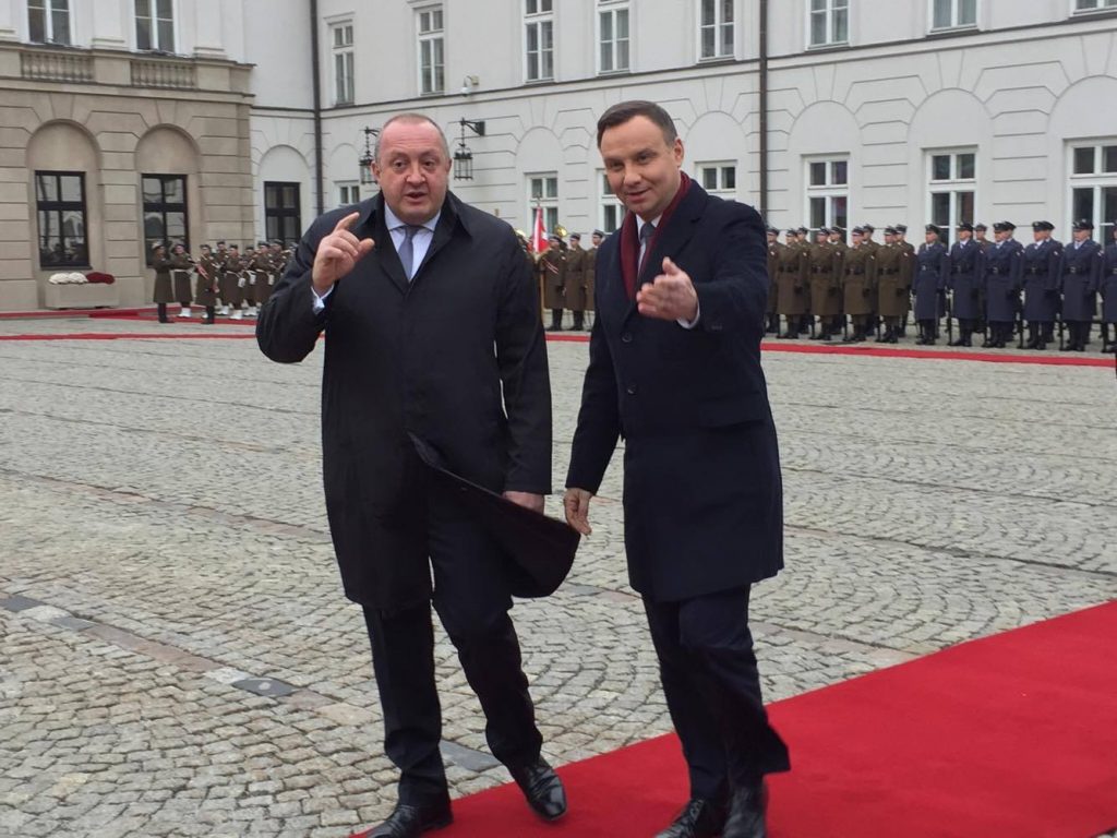 Встреча президентов Грузии и Польши проходит в Варшаве