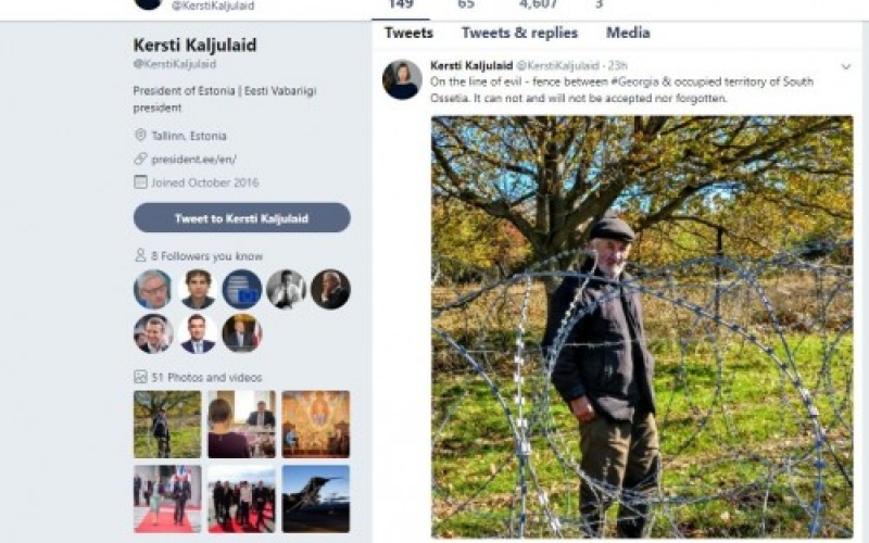 «Линия зла» - Президент Эстонии распространяет фото Даты Ванишвили в «Твиттере»