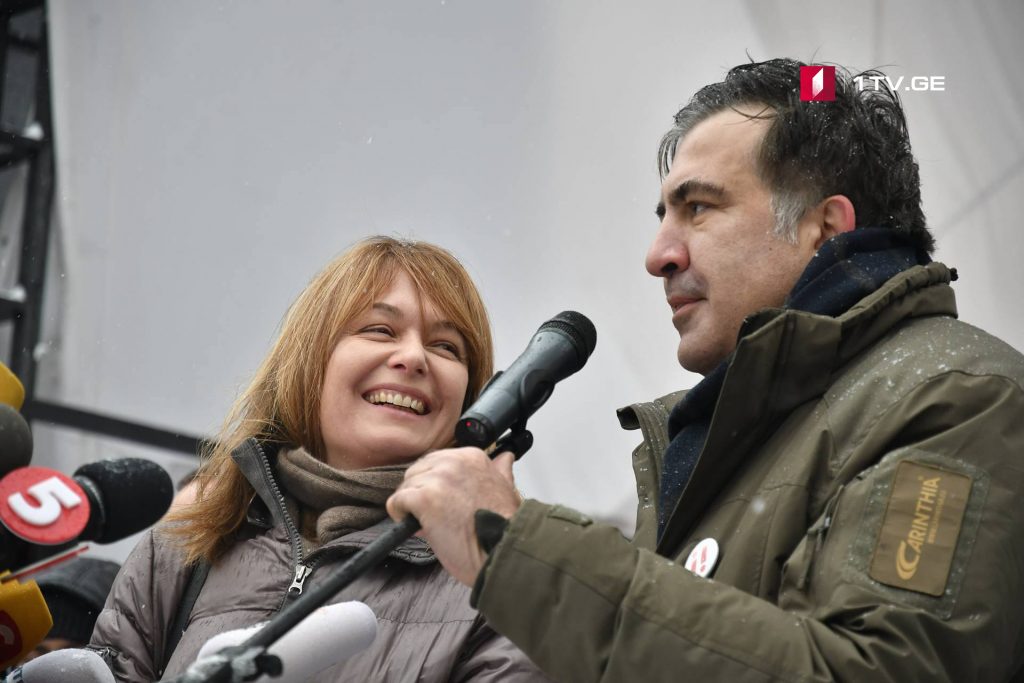 Сандра Рулофс выступила на акции  сторонников  Михаила Саакашвили в Киеве