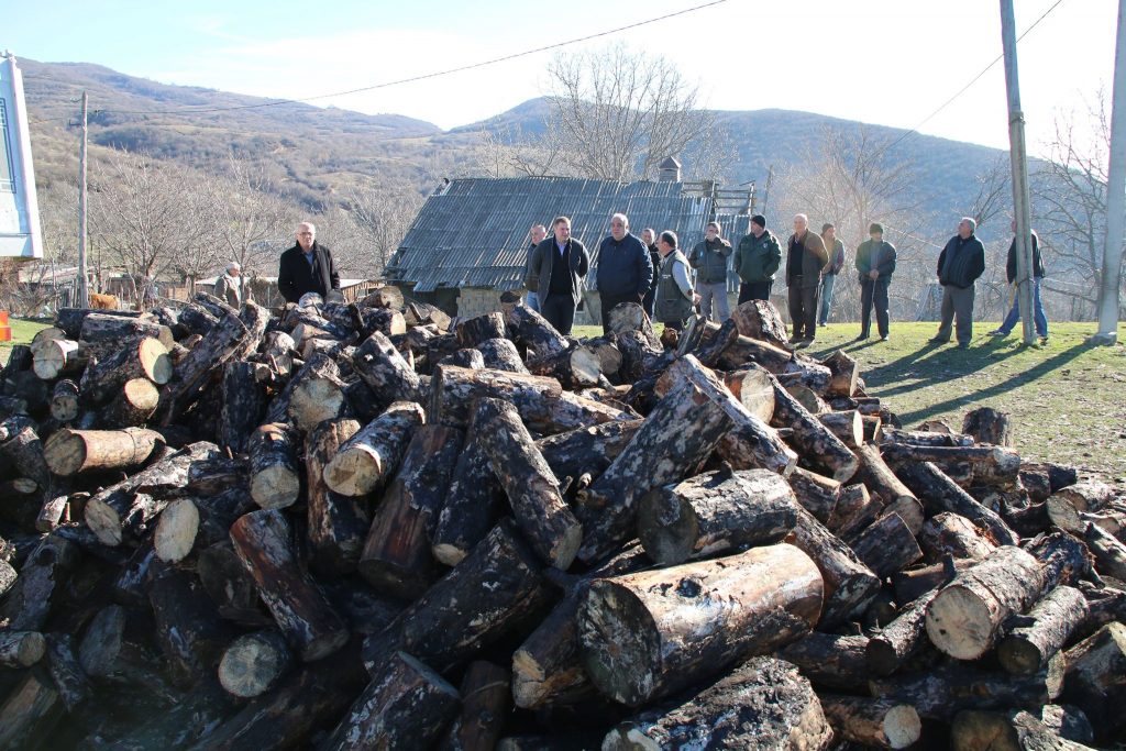 Firewood distributed to locals of Baqaqurebi village