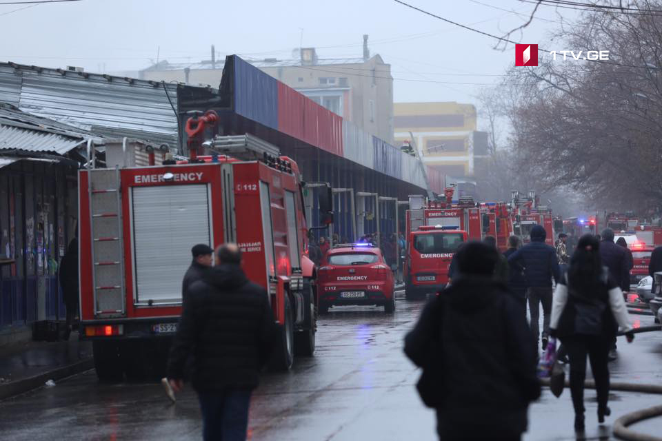 Fire distinguishing works continue at Tsabadze Street