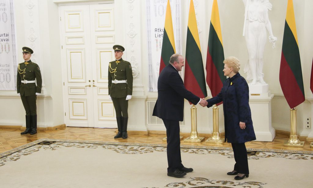 Георгий Маргвелашвили поздравил Далю Грибаускайте со 100-летним юбилеем независимости Литвы