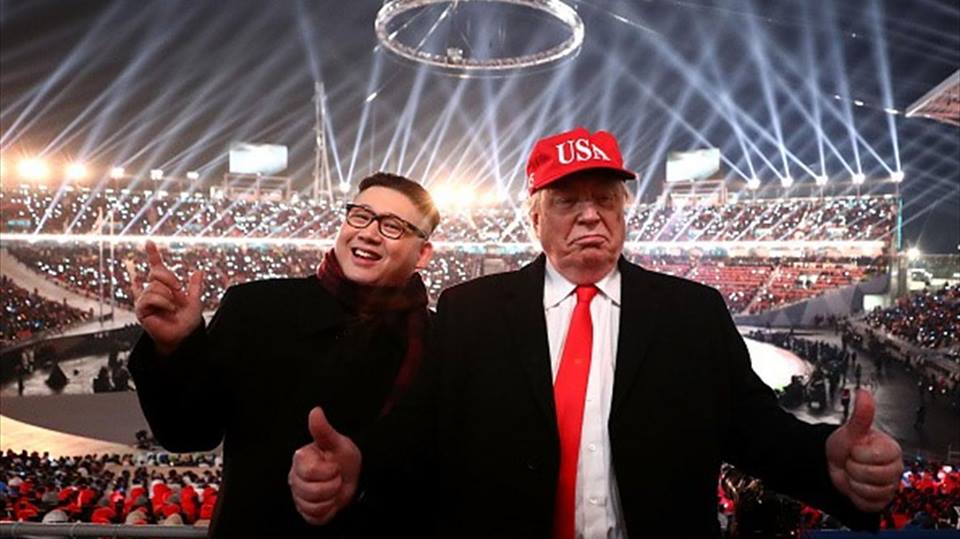 Qış Olimpiadasının açılışında Donald Tramp və Kim Çen İn-in bənzərləri iştirak etdilər