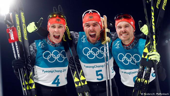 Лыжное двоеборье: Немцы выиграли золото Олимпиады в командных соревнованиях