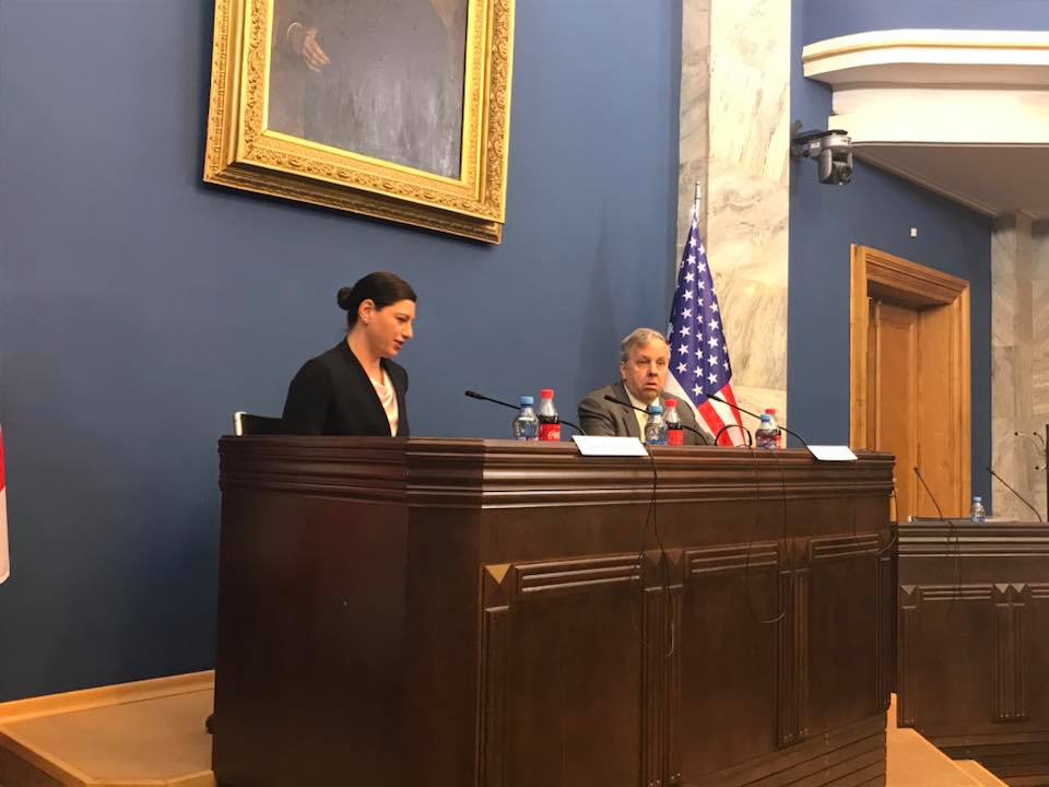 Посол США Ян Келли проводит закрытую встречу в Комитете по международным отношениям грузинского парламента