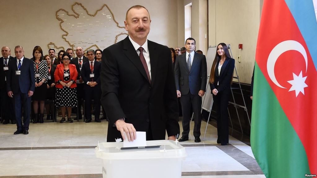 Based on exit-poll results Ilham Aliyev received 82, 71% of votes