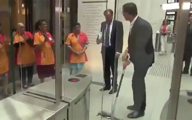 Dutch PM Mark Rutte cleans up parliament coffee spill