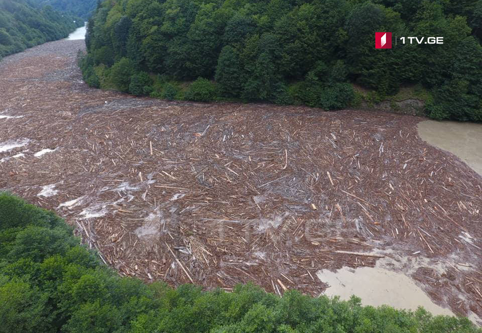 Как уносит река подготовленный для реализации древесный материал [фото]