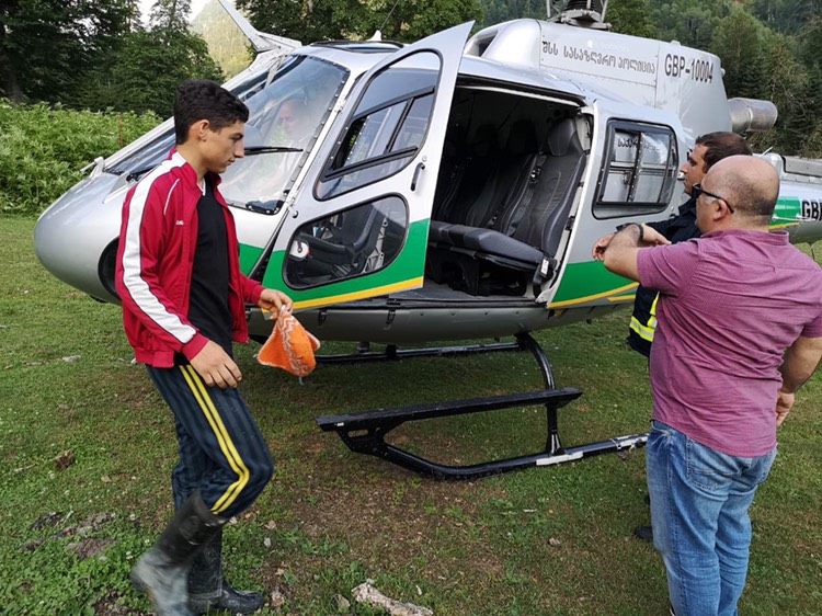 Juvenile stuck in disaster zone transferred to safer place by helicopter