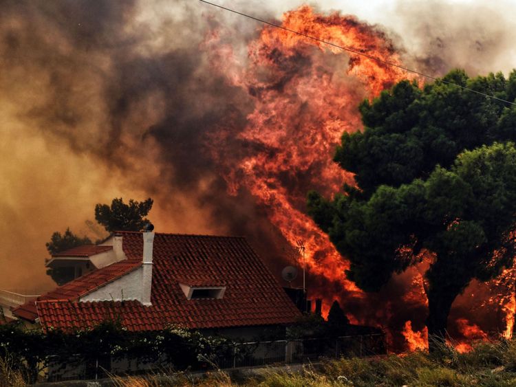 Greece wildfires: '60 dead' in holiday area