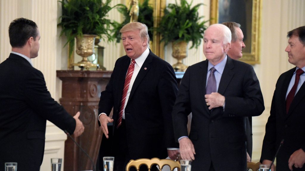 Trump rejected plans for a White House statement praising McCain