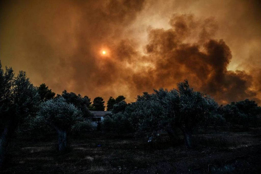 Fires force evacuation of Evia island near Athens
