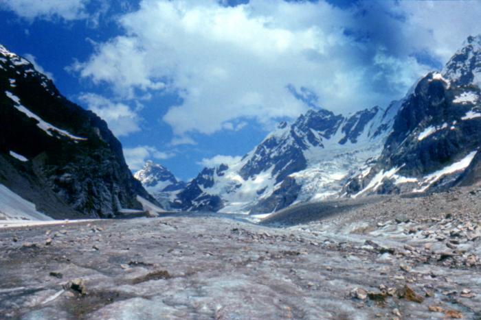 Chunk of glacier breaks off in Lekhziri area in Svaneti region
