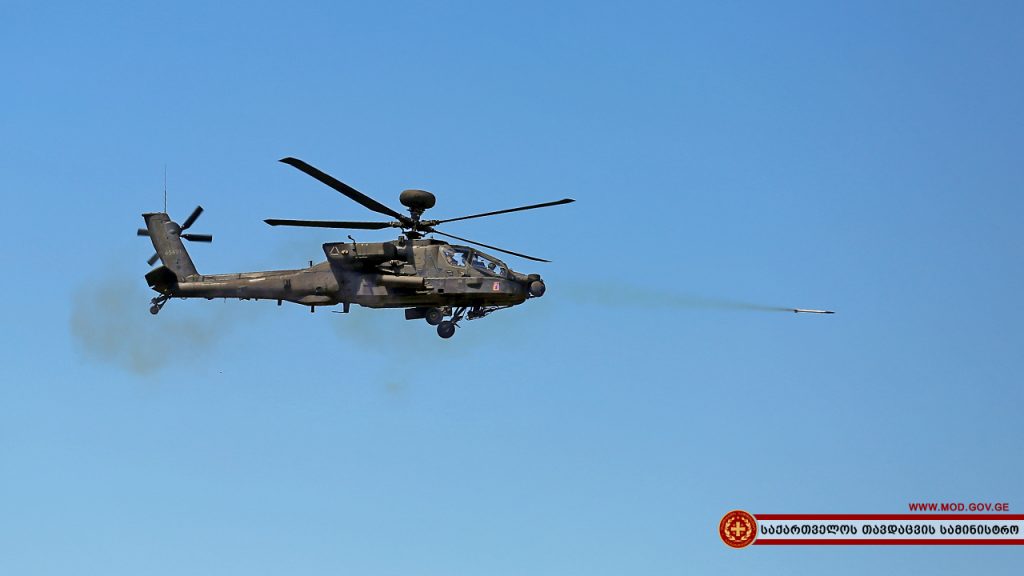 Apache attack helicopters take part in Noble Partner training