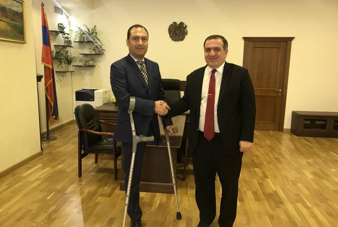 Посол Грузии в Армении Георгий Саганелидзе встретился с министром юстиции Армении Артаком Зейналяном