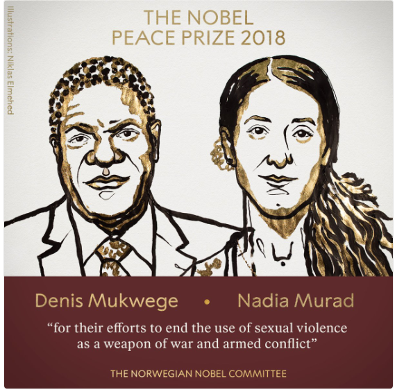 Sülh sahəsində Nobel mükafatını Denis Mukvege və Nadia Murad aldılar