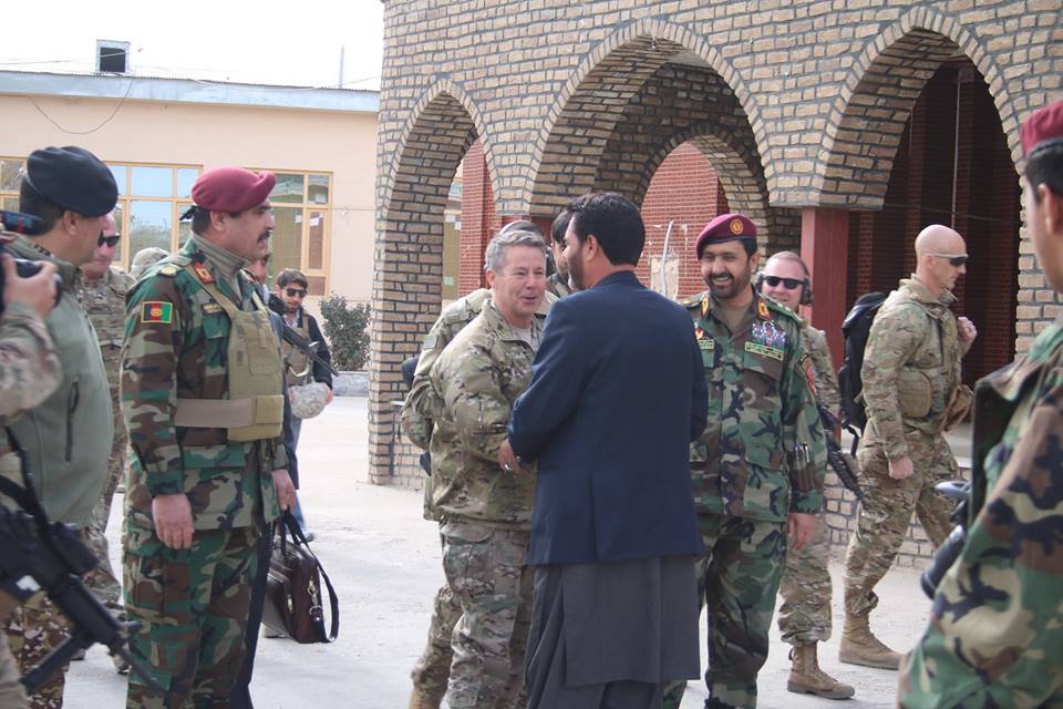 NATO Commander Gen. Scott Miller arrives in Ghazni province