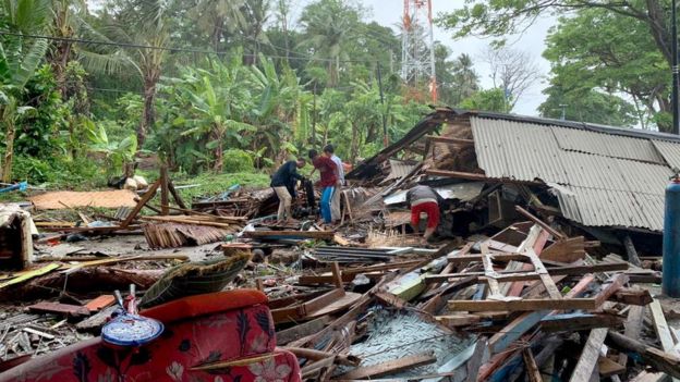 Tsunami hits Indonesia