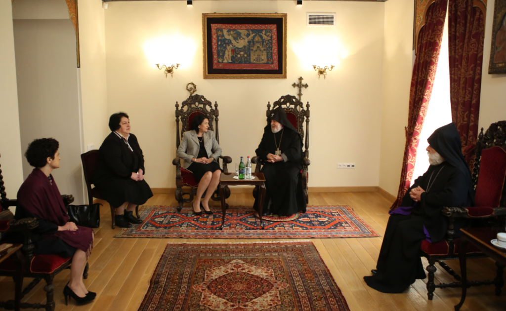President discusses subordination of Armenian churches located in Abkhazia with Armenian Patriarch