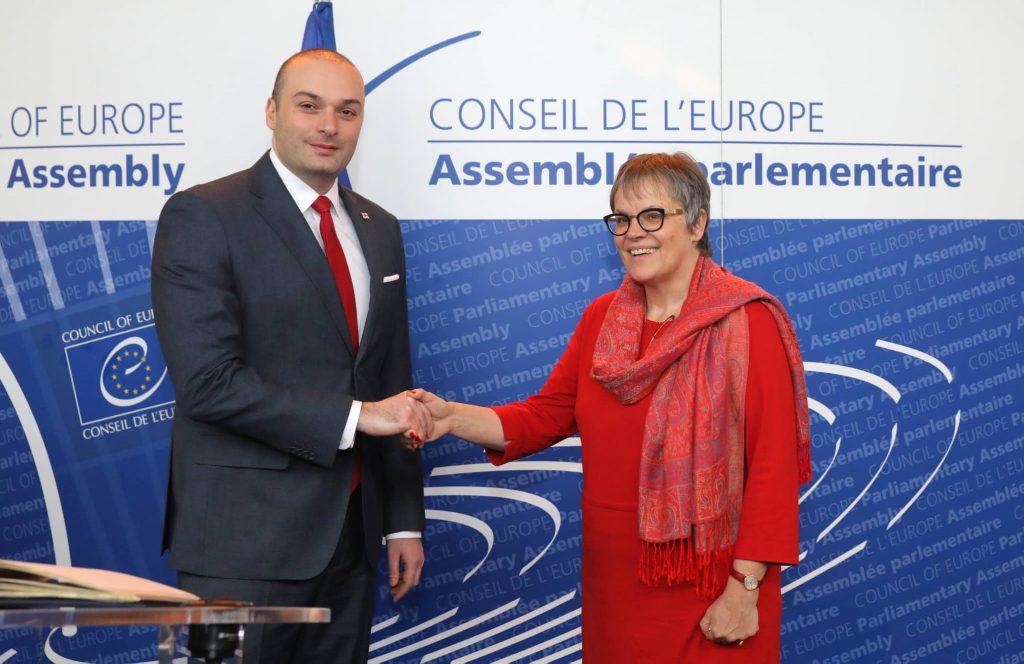 Мамука Бахтадзе начал визит в Страсбург со встречи с президентом Парламентской ассамблеи Совета Европы