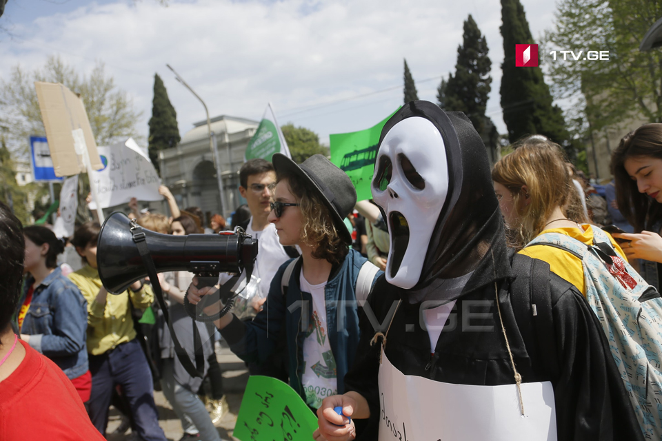 Ученики и студенты устроили в Тбилиси шествие «Устрой забастовку за окружающую среду»