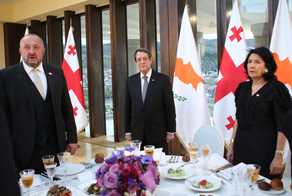 Состоялся ужин в честь президента Кипра от имени президента Грузии